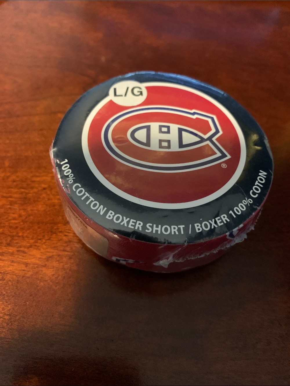 Montreal Canadiens Logo Cotton Boxer Shorts Large NWT